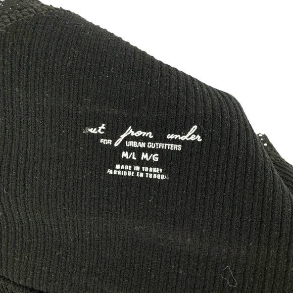 Out From Under UA M/L Harley Black Ribbed Lace Trim Halter Bra Bralette - Picture 9 of 10